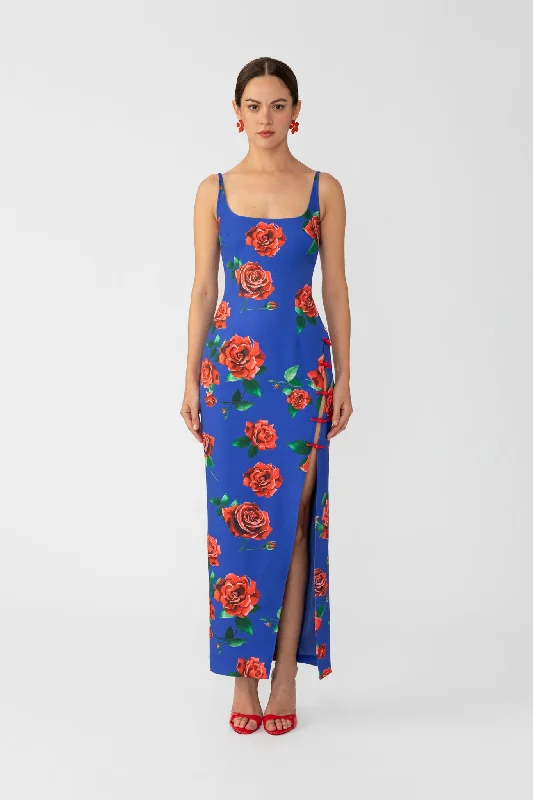 strapless bodycon maxi dress-Indigo Rosa Maxi Dress