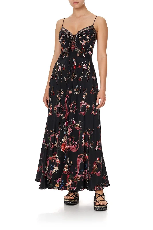 floral patchwork maxi dress-LONG DRESS WITH TIE FRONT A GIRL LIKE YOU