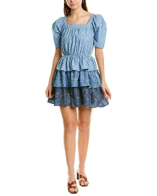 linen mini dress-FATE Tiered Ruffle Mini Dress