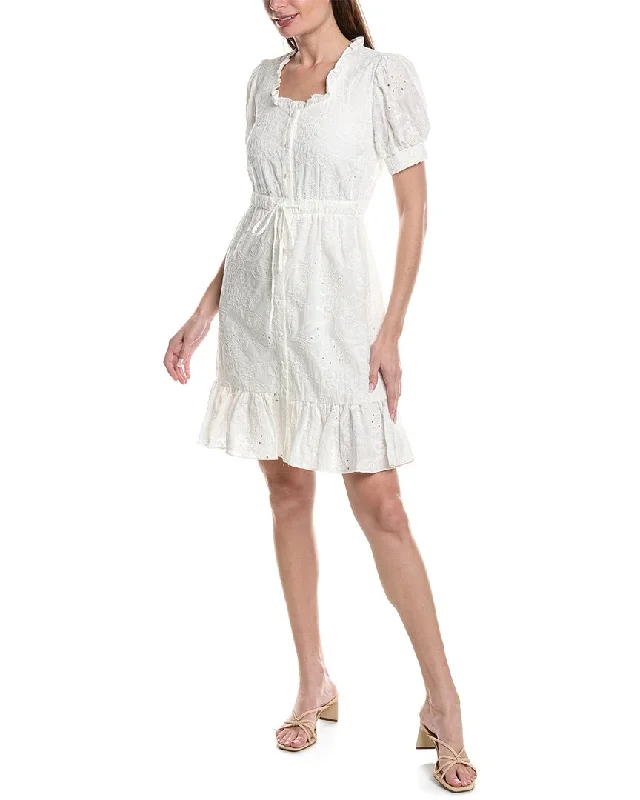 trendy mini dress-Nanette Nanette Lepore Olivia Eyelet Mini Dress