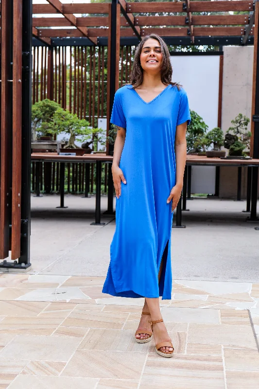 trendy maxi dress-T-Shirt Maxi Dress | Ocean | FINAL SALE