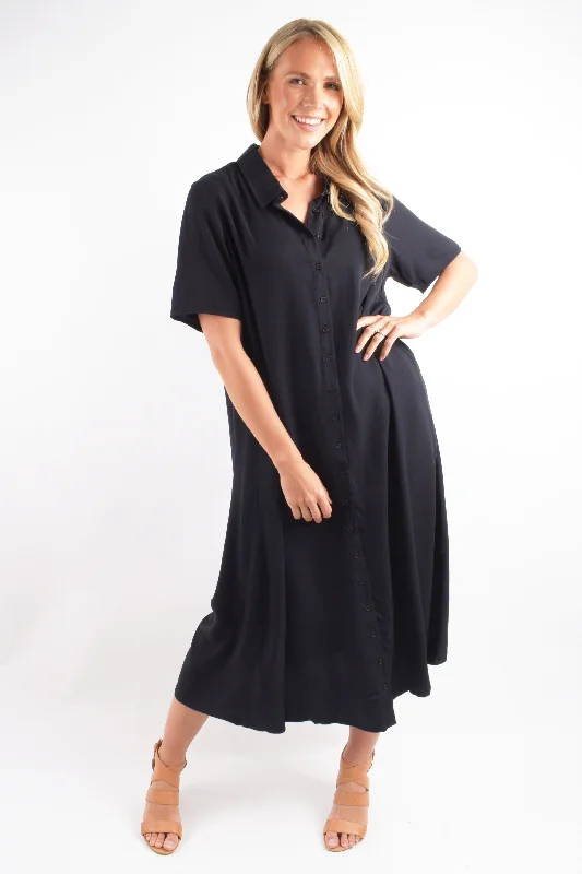 maxi dress with embroidery-Everyday Maxi Dress | Black