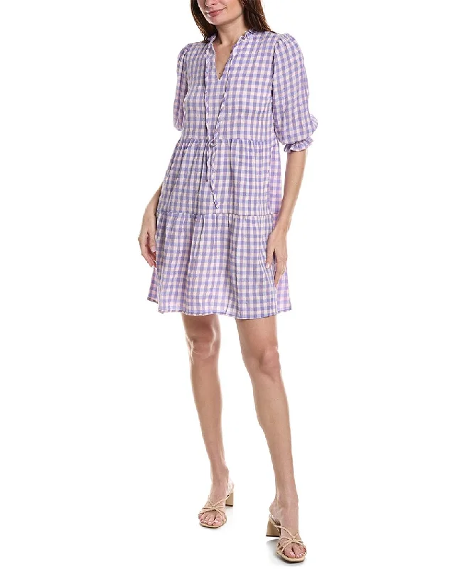 Christmas mini dress-Nanette Nanette Lepore Maria Crinkle Gingham Mini Dress