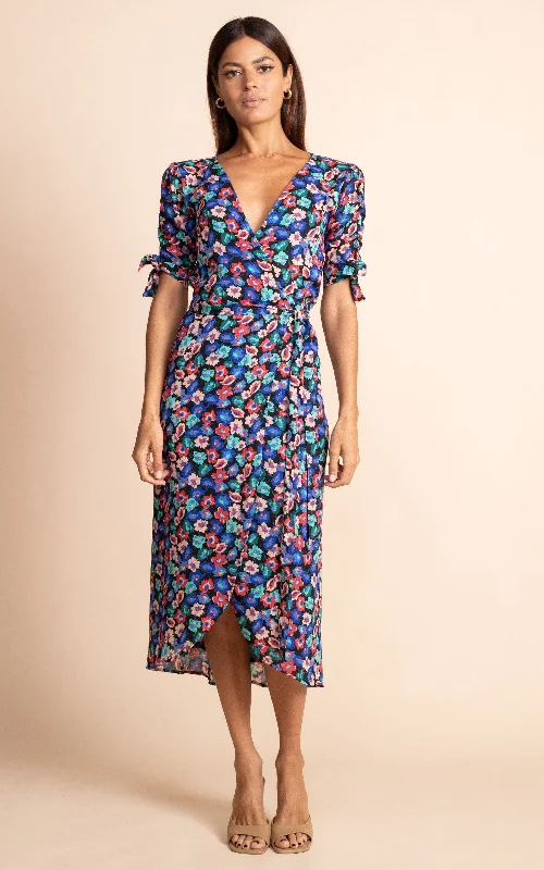 polka dot midi dress-Olivera Midi Dress in Multi Floral