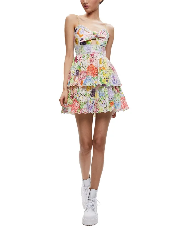 wedding guest mini dress-alice + olivia Fina Mini Dress