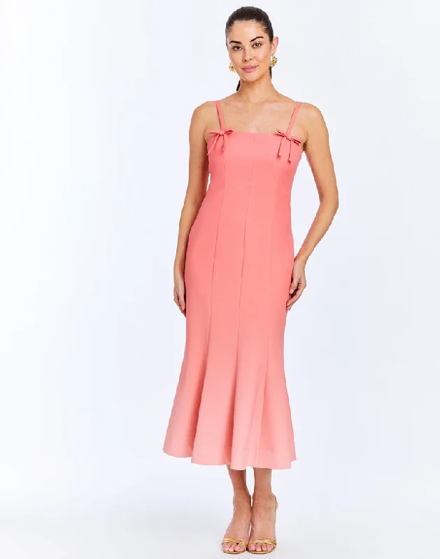 pleated chiffon midi dress-Calista Midi Dress