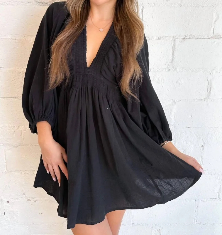 strapless mini dress-For The Moment Mini Dress In Black