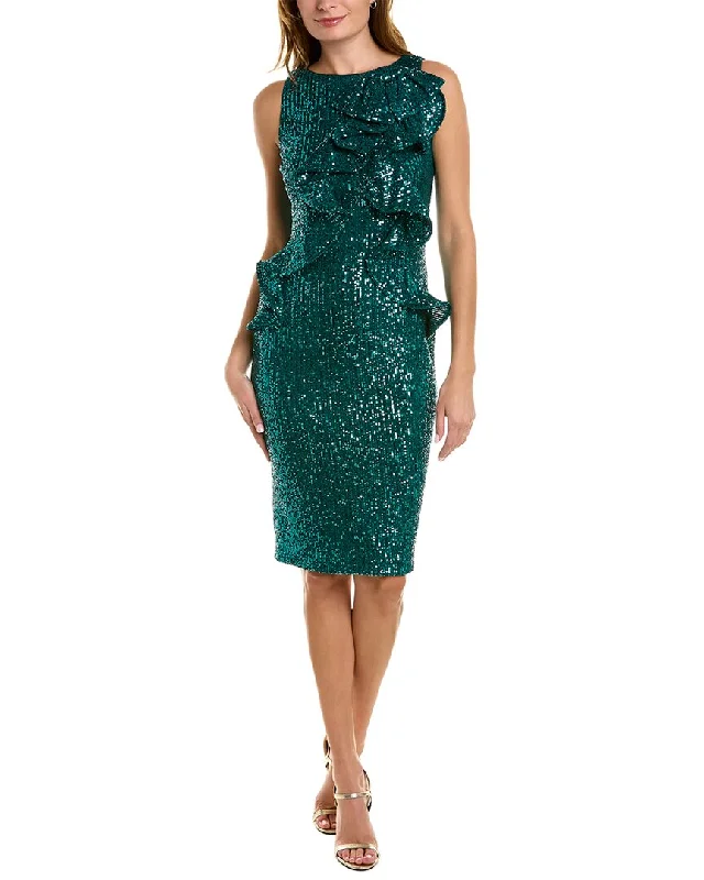 plus size cocktail dress-Badgley Mischka Sequin Cocktail Dress