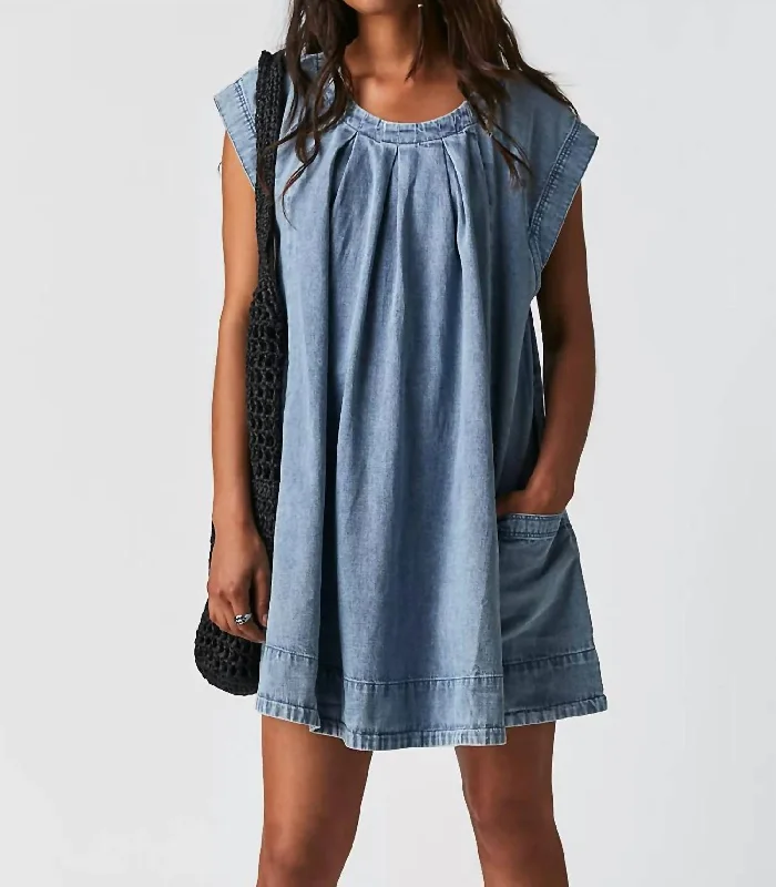 textured mini dress-Marcel Mini Dress In Lakeside