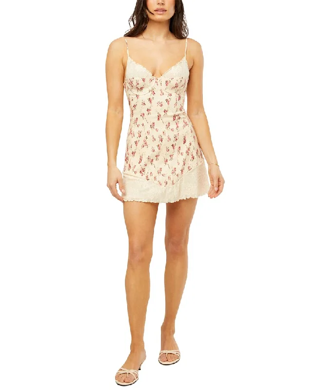 backless mini dress-WeWoreWhat Lace Peplum Corset Linen-Blend Mini Dress