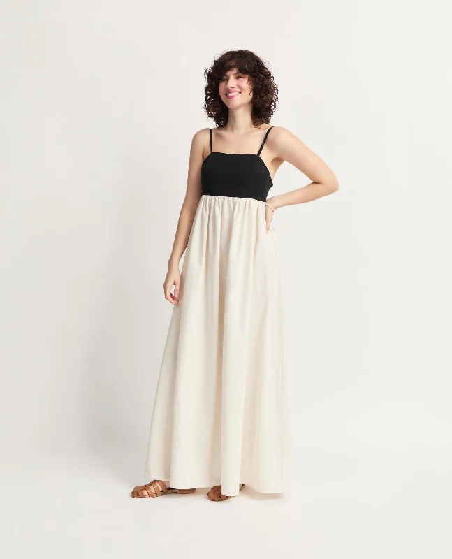 ruched maxi dress-Selkie | Square Neck Corset Maxi Dress