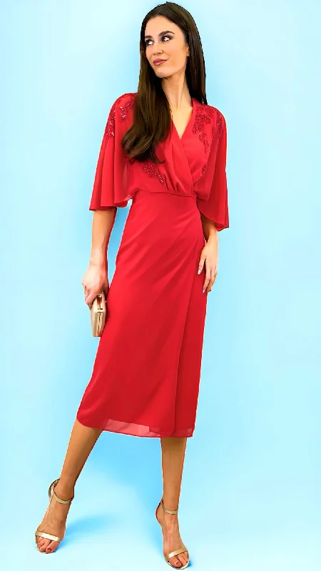 cocktail dress with pleated skirt-4-A1496 Hope & Ivy Jolie Wrap Dress