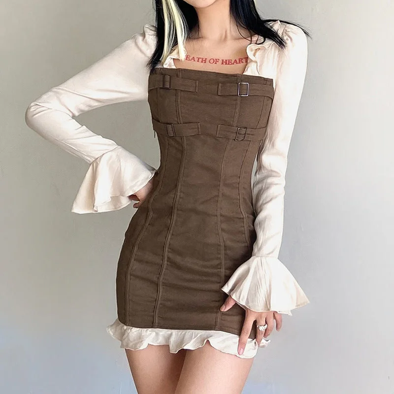 graduation mini dress-hottie style mini dress look thin LL-269