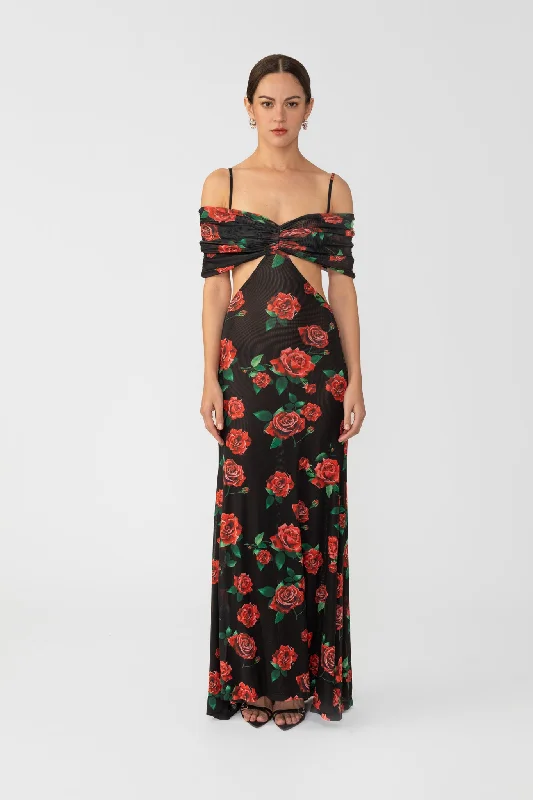 V-neck maxi dress-Katrina Maxi Dress