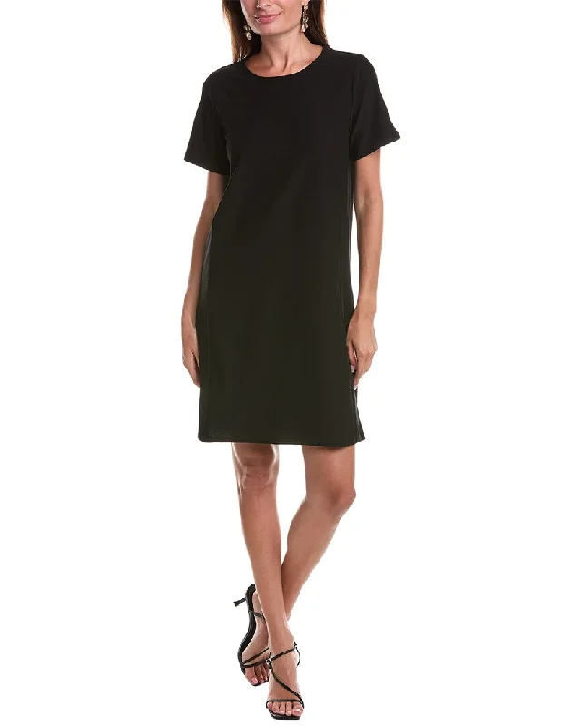 polka dot mini dress-EILEEN FISHER Jewel Neck Mini Dress