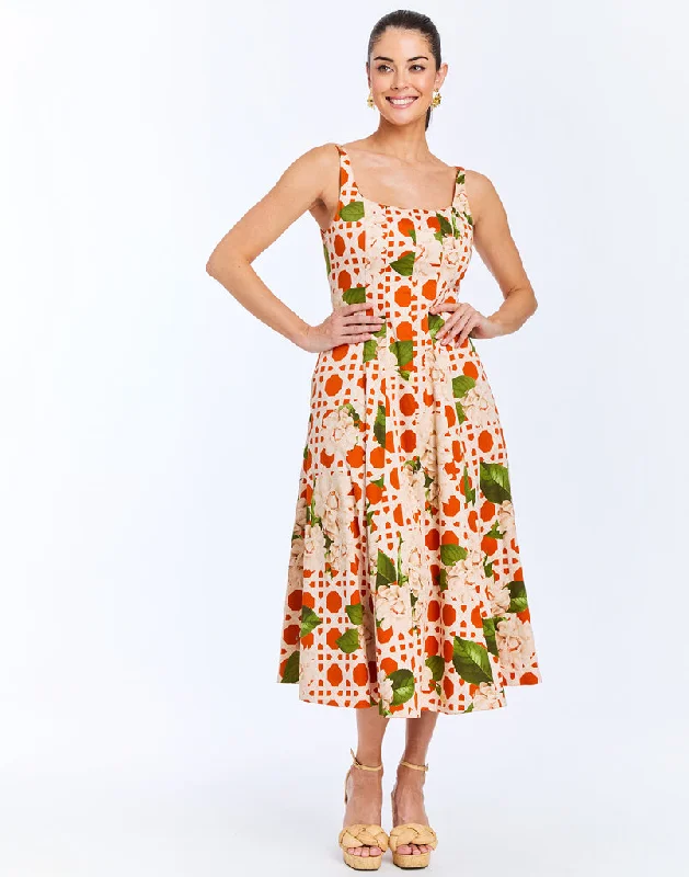 floral chiffon midi dress-Yvette Convertible™ Midi Dress