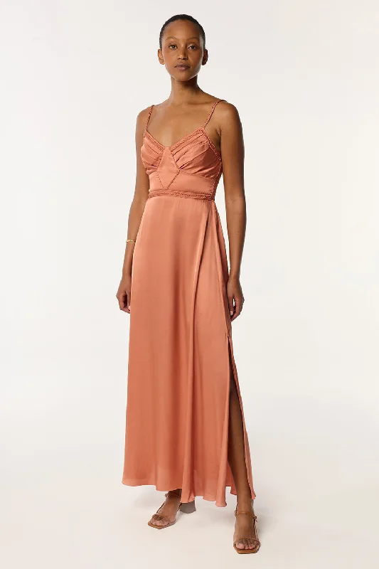 flowy maxi dress-Long Dress Cara - Dusty Pink