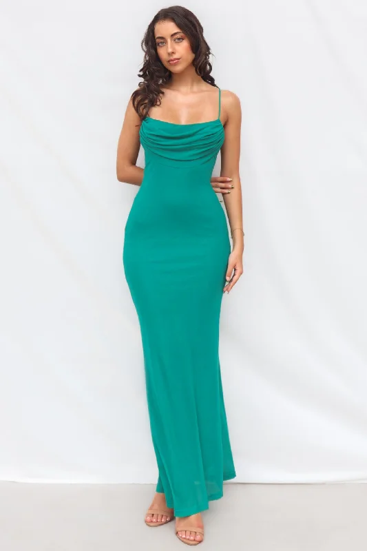 midi dress with side slit-Anita Midi Dress - Green