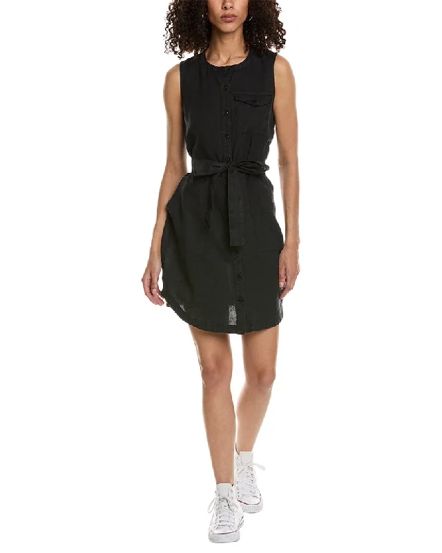 party mini dress-Michael Stars Brady Utility Linen Mini Dress