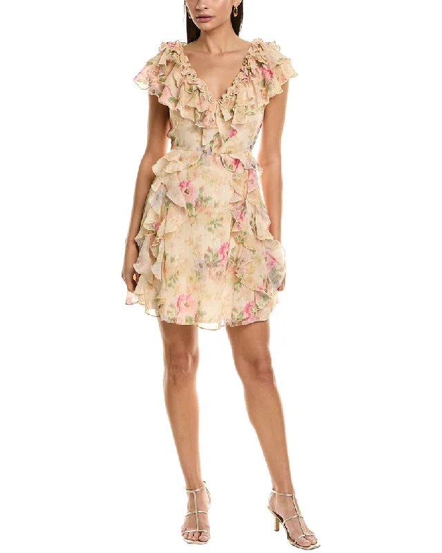 homecoming mini dress-Ted Baker Frilled V-Neck Mini Dress