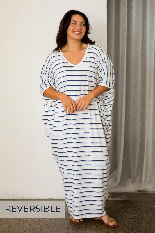 balloon sleeve maxi dress-Maxi Miracle Dress | Nautical