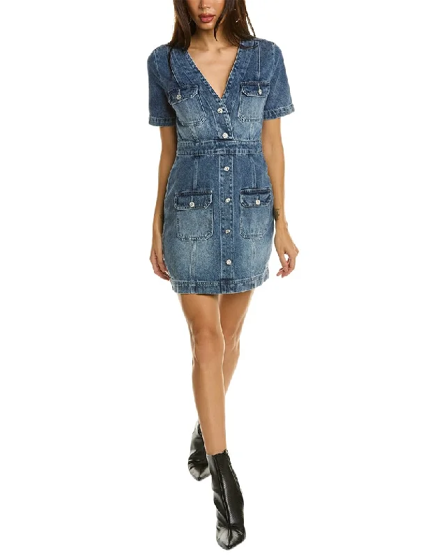 fringe mini dress-Amanda Uprichard Abitha Denim Mini Dress