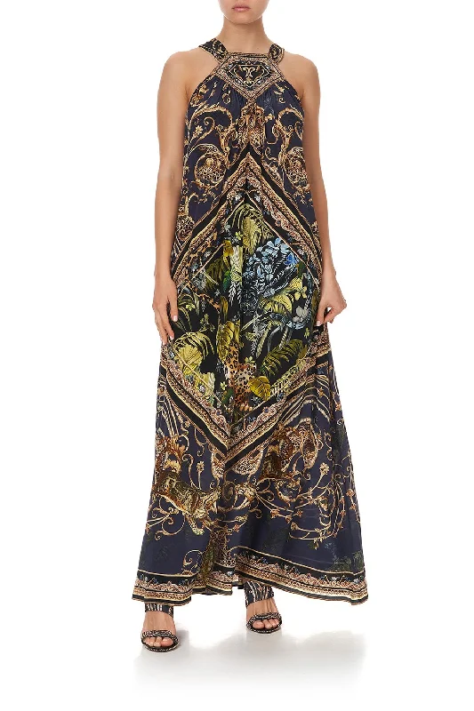 flowy maxi dress-LONG DRESS WITH HALTER NECKLINE SEVEN DAY WEEKEND