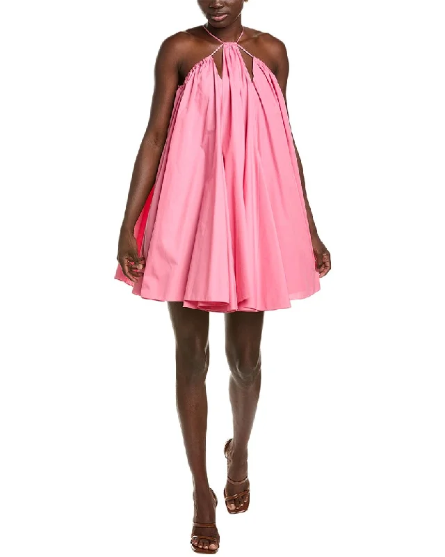 classic mini dress-Oscar de la Renta Trapeze Halter Mini Dress