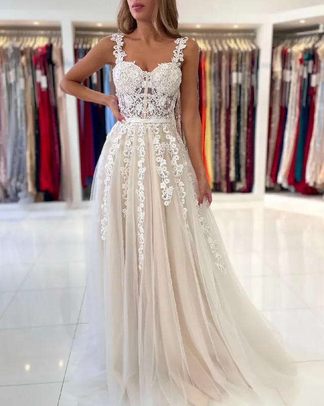 sleeveless evening dress-3D Flowers Open Back Light Blue Tulle Lace Floral Long Prom Formal Graduation Evening Dresses Prom Gowns