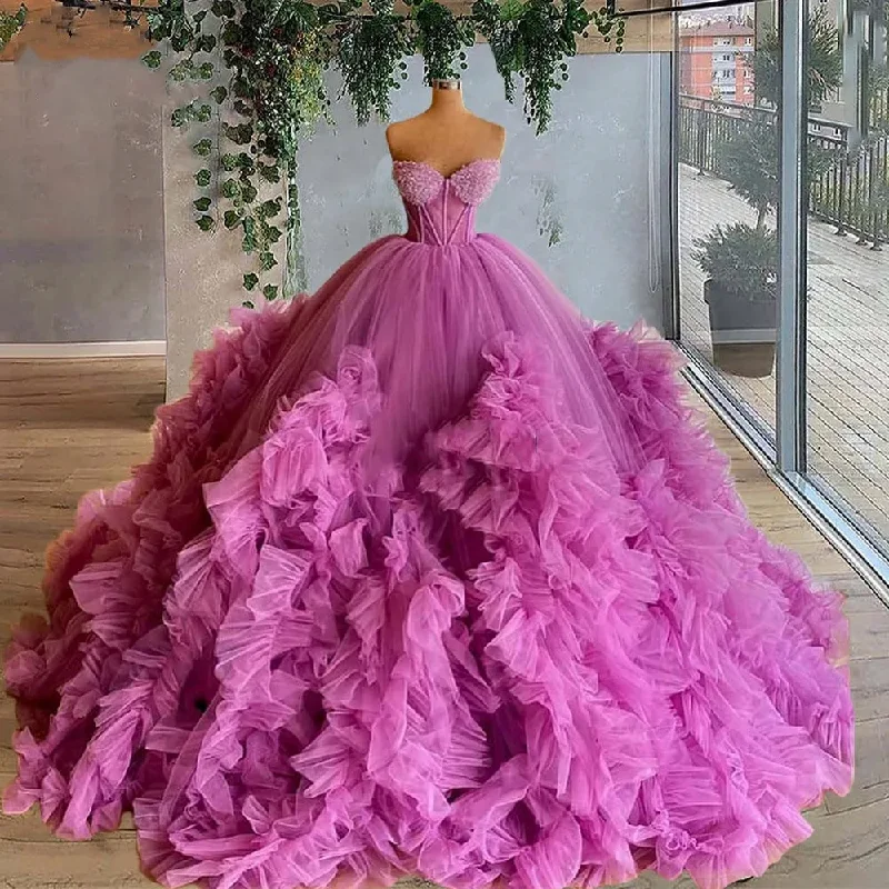 layered evening dress-Amazing Puffy Tulle Women Prom Dress Long Ball Gown Extra Fluffy Formal Party Dresses for Photo Shoot Event Gala Gowns