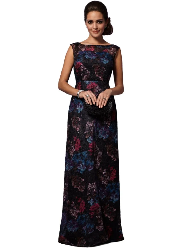 draped evening gown-Azalia Gown - Oriental Bloom