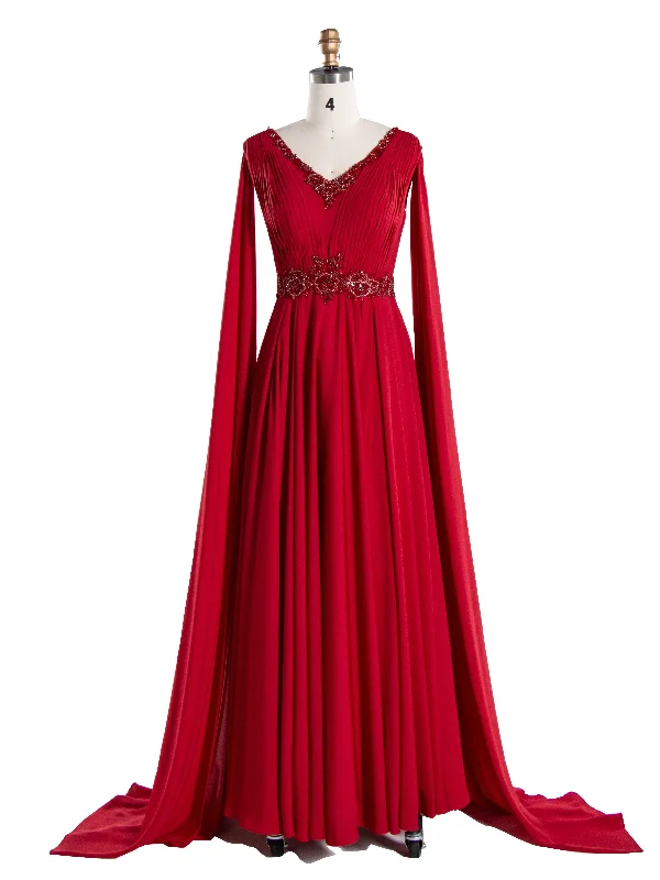 elegant lace overlay evening dress-Clearance Sale Red Prom Dresses Party Gown YE2551