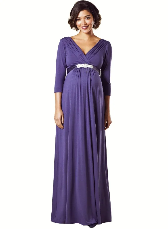 bodycon evening dress-Willow Maternity Gown - Grape