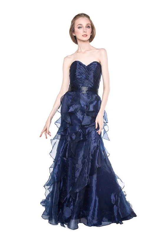 tulle evening gown-Rent: Chinoiserie Blue Organza Gown