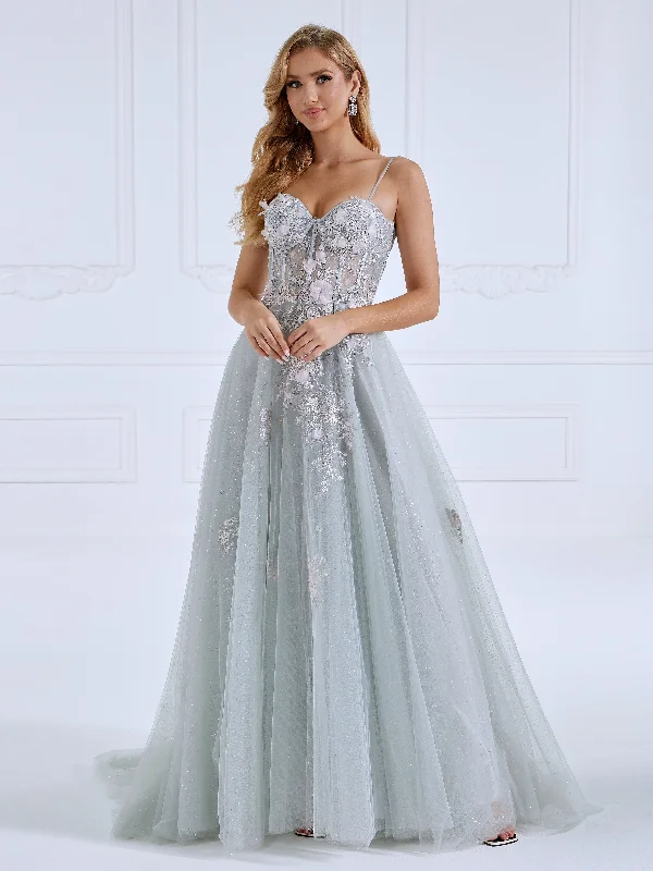 ball gown evening dress-Off Shoulder Side Slit Long Dress Elegant Prom Dress with Lace Appliques #17299