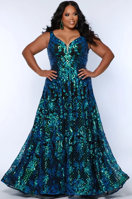 floral print evening dress-In Control Prom Gown