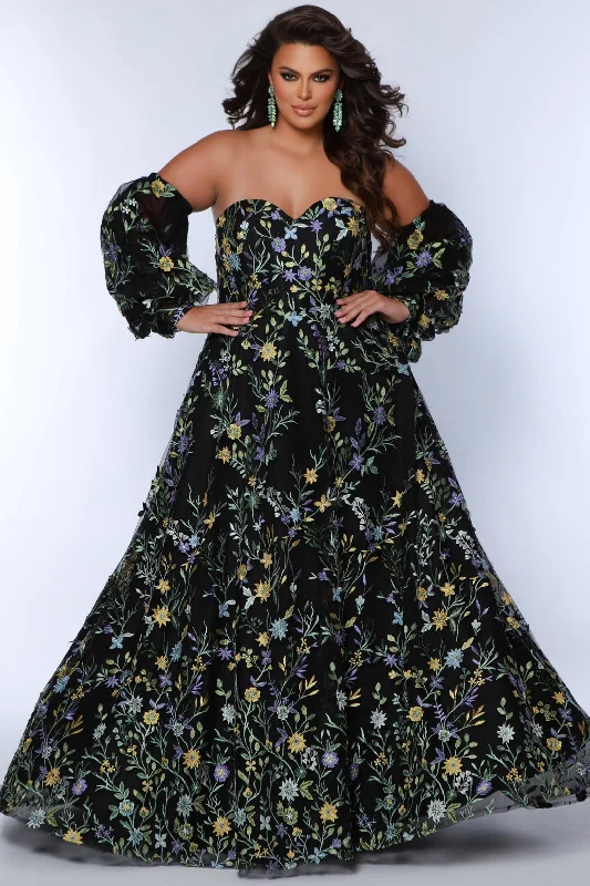 evening dress with plunging neckline-Watch Me Bloom Floral Formal Dress