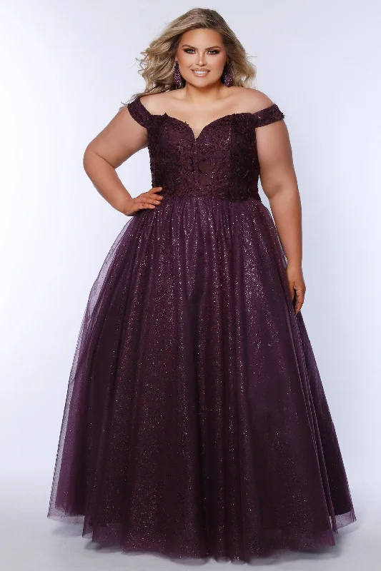 beaded bodice evening dress-Lovestruck Off-the-Shoulder Ball Gown