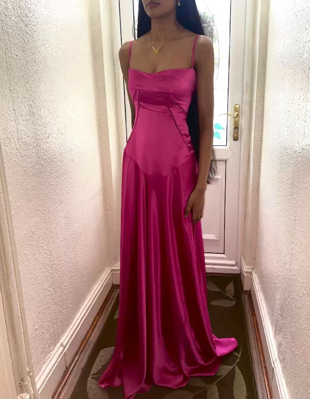 floor-length evening dress-Spaghetti Straps Long Prom Dress      S5302