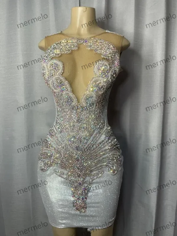 evening dress with high-low hem-Sparkly Crystal Gillter Birthday Gala Prom Gown Outfit